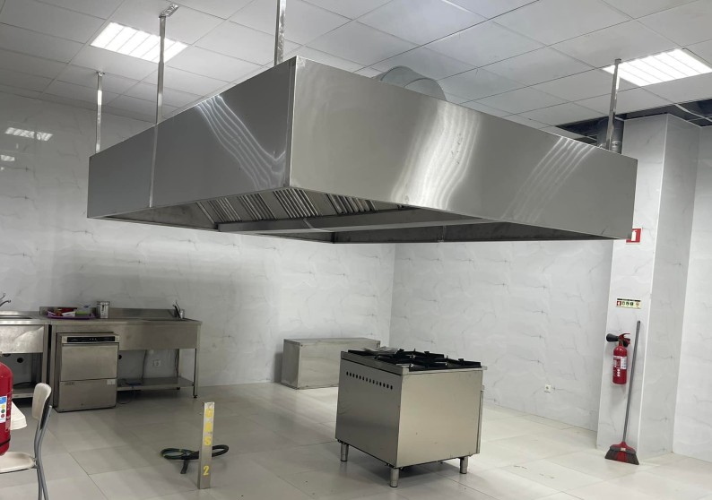 Hotte central para cozinha industrial